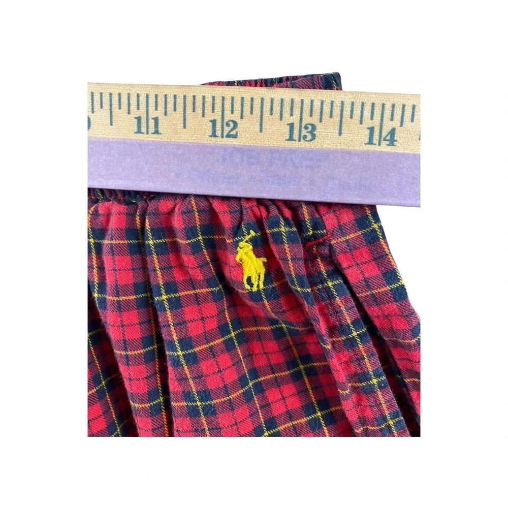 Polo Ralph Lauren Plaid Flannel Pajama Pants Sleepwear Red‎ M Medium Drawstring